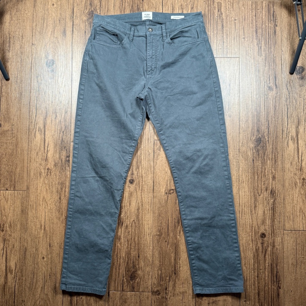 Flint and Tinder 365 Tapered Fit Pants Mens 30x30 Charcoal Gray Chinos Huckberry